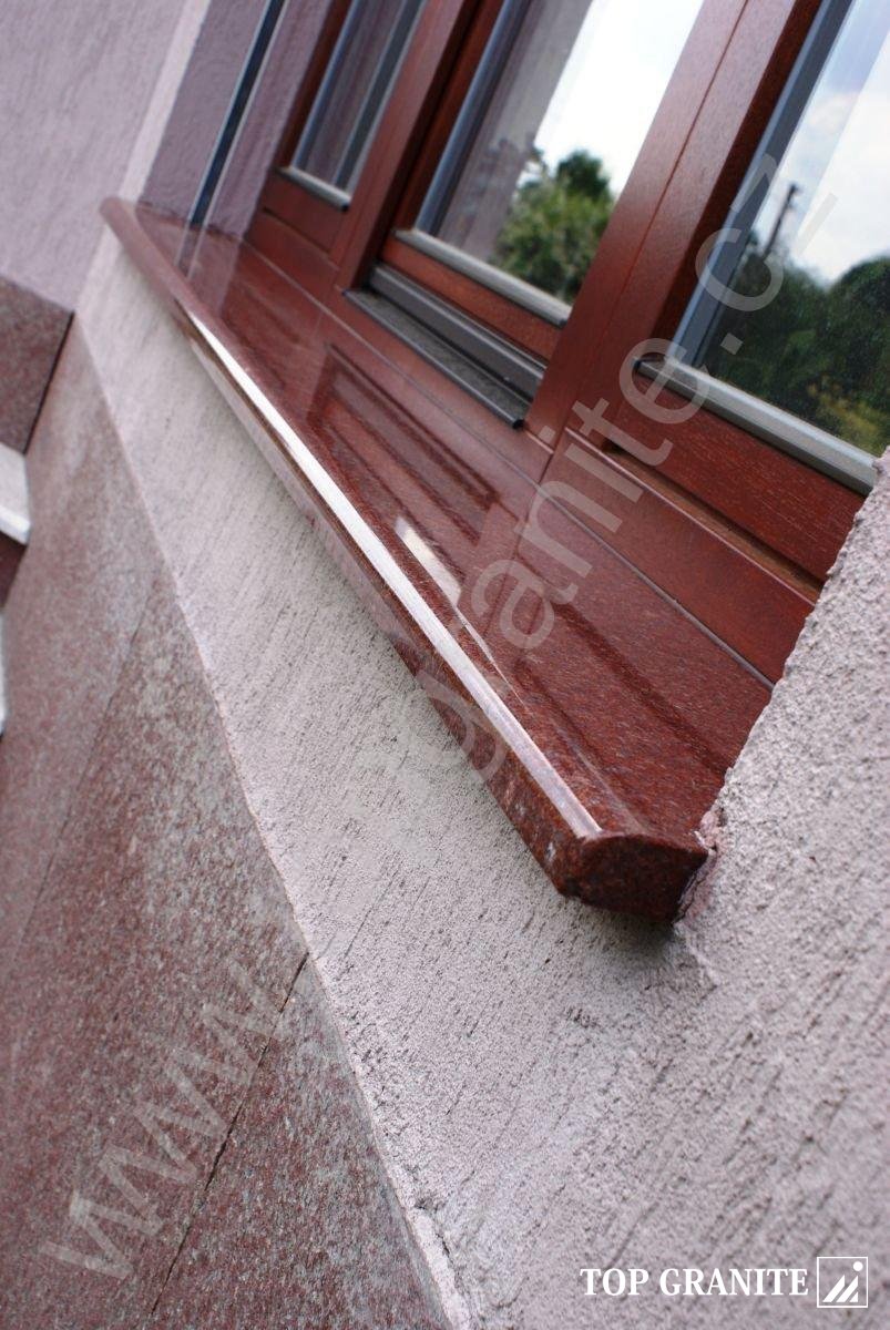 Venkovní parapet ze žuly Rosso Afrika Venkovní parapet ze žuly Rosso Afrika